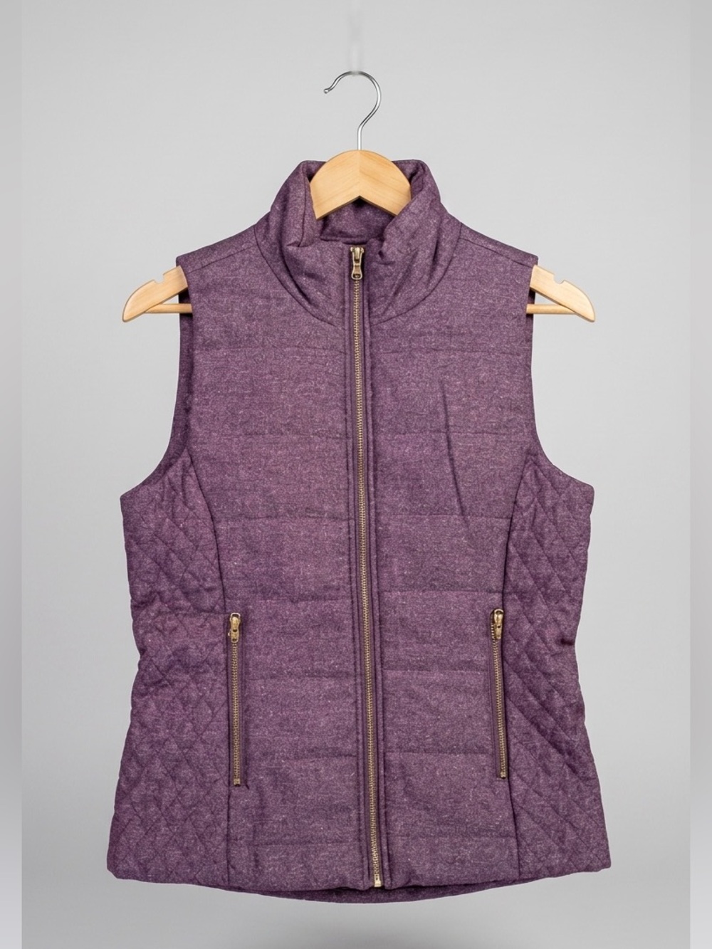Lemon Tart Quilted Zip-Up Puffer Vest | Heathered Plum | Women’s